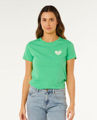 Rip curl rc heart logos tee - green
