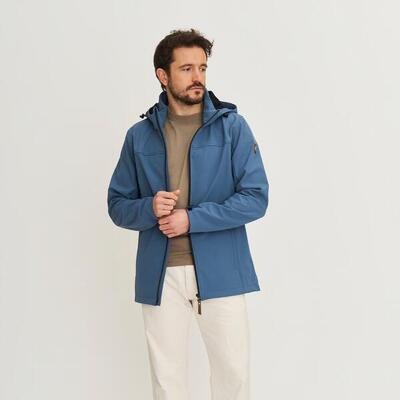 Mikkel heren - softshell jas - waterdicht - blauw