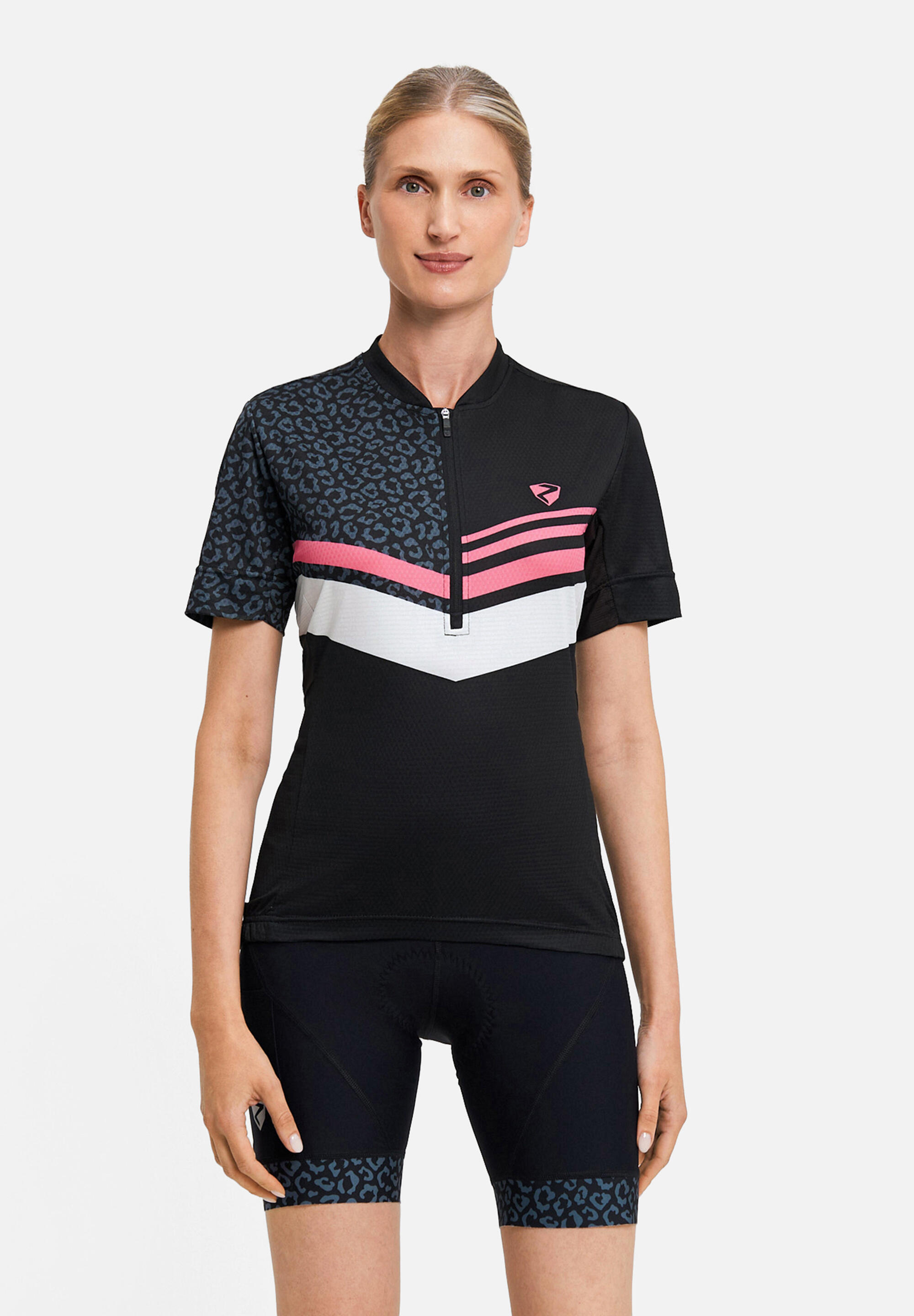 Kurzärmeliges Radtrikot NALADIA-Z hellrot-meliert 3/5