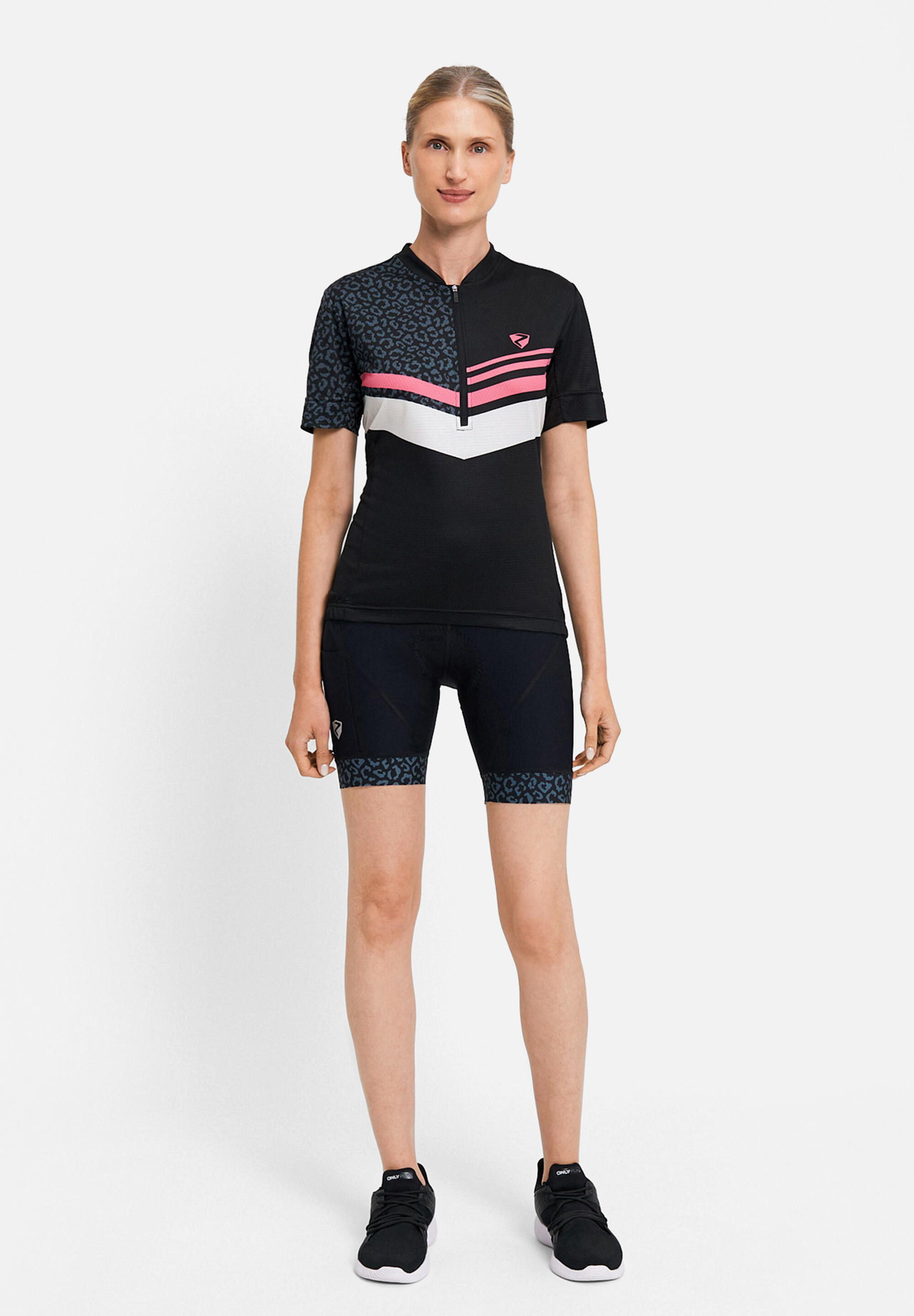 Kurzärmeliges Radtrikot NALADIA-Z hellrot-meliert 4/5