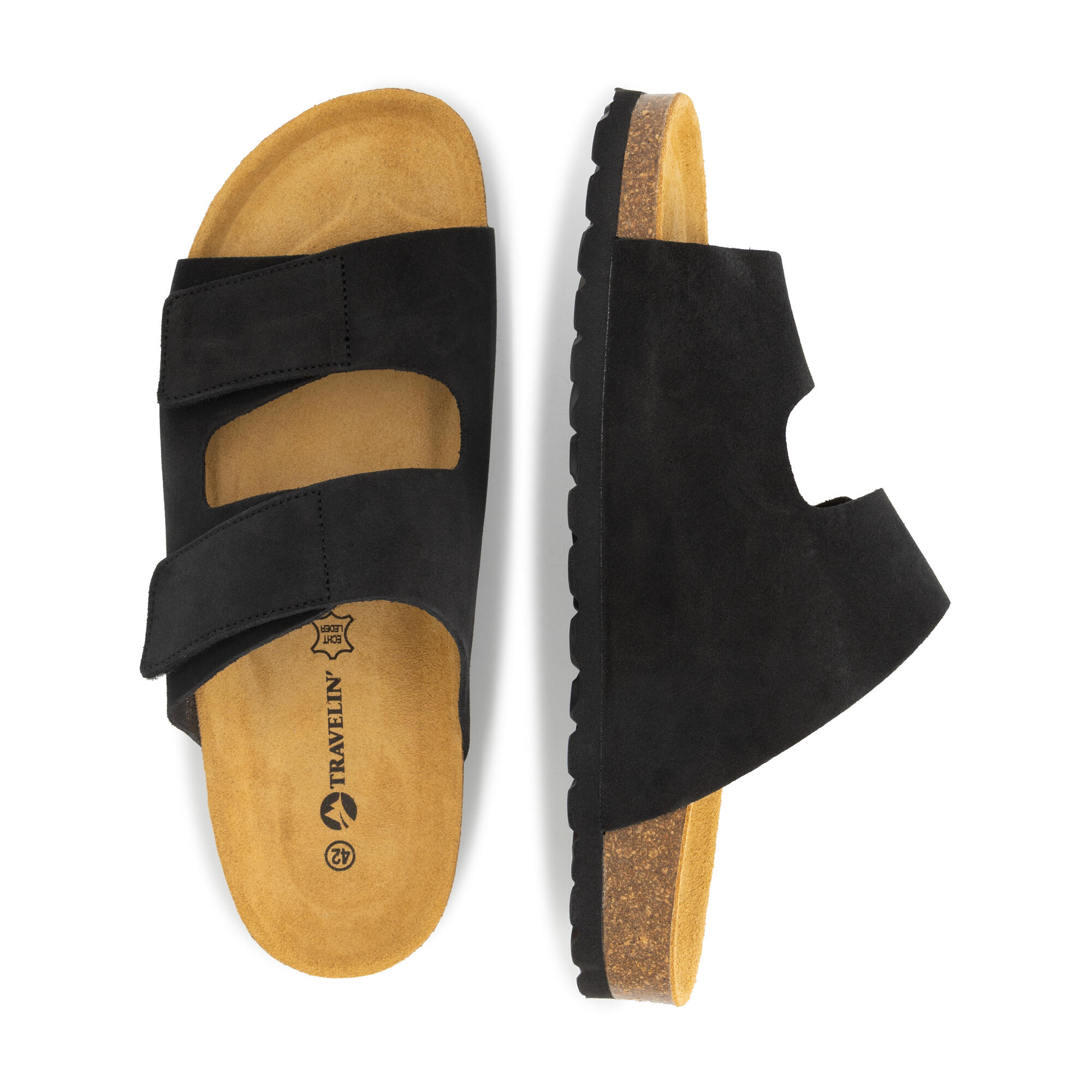 Allinge Uomo - Sandali - Camoscio - Nero 4/5