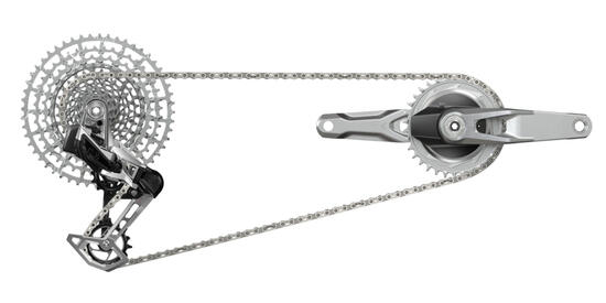 Gruppo cambio SRAM Eagle AXS 170 mm doppio 32/34 argento