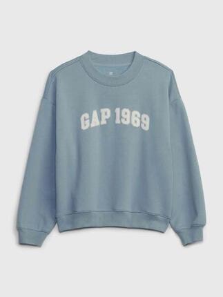 Sweat fille Gap 1969 bleu avec logo
