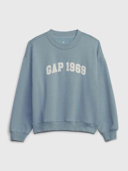 Sweat fille Gap 1969 bleu avec logo