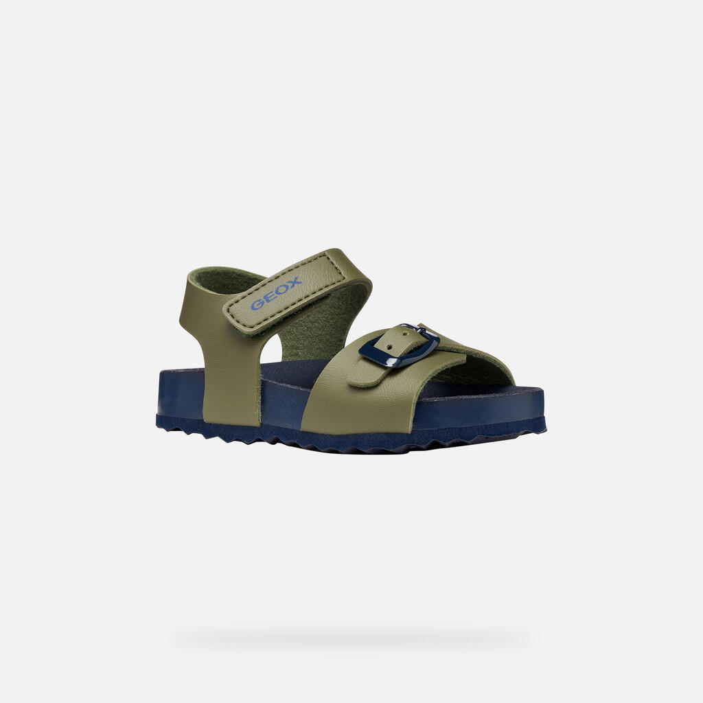 Sandales Bébé Garçon B SANDAL CHALKI BOY Vert Olive/Bleu Marine 4/7