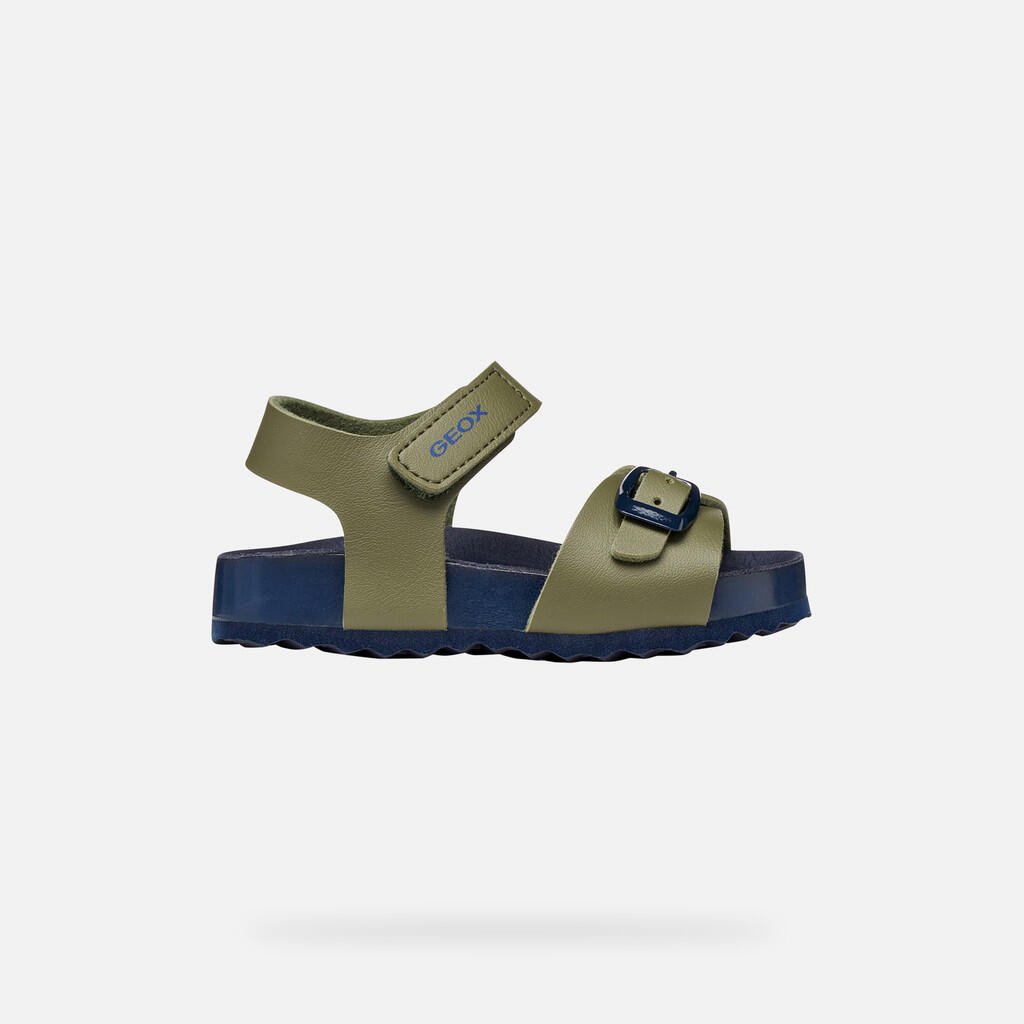 Sandales Bébé Garçon B SANDAL CHALKI BOY Vert Olive/Bleu Marine 2/7