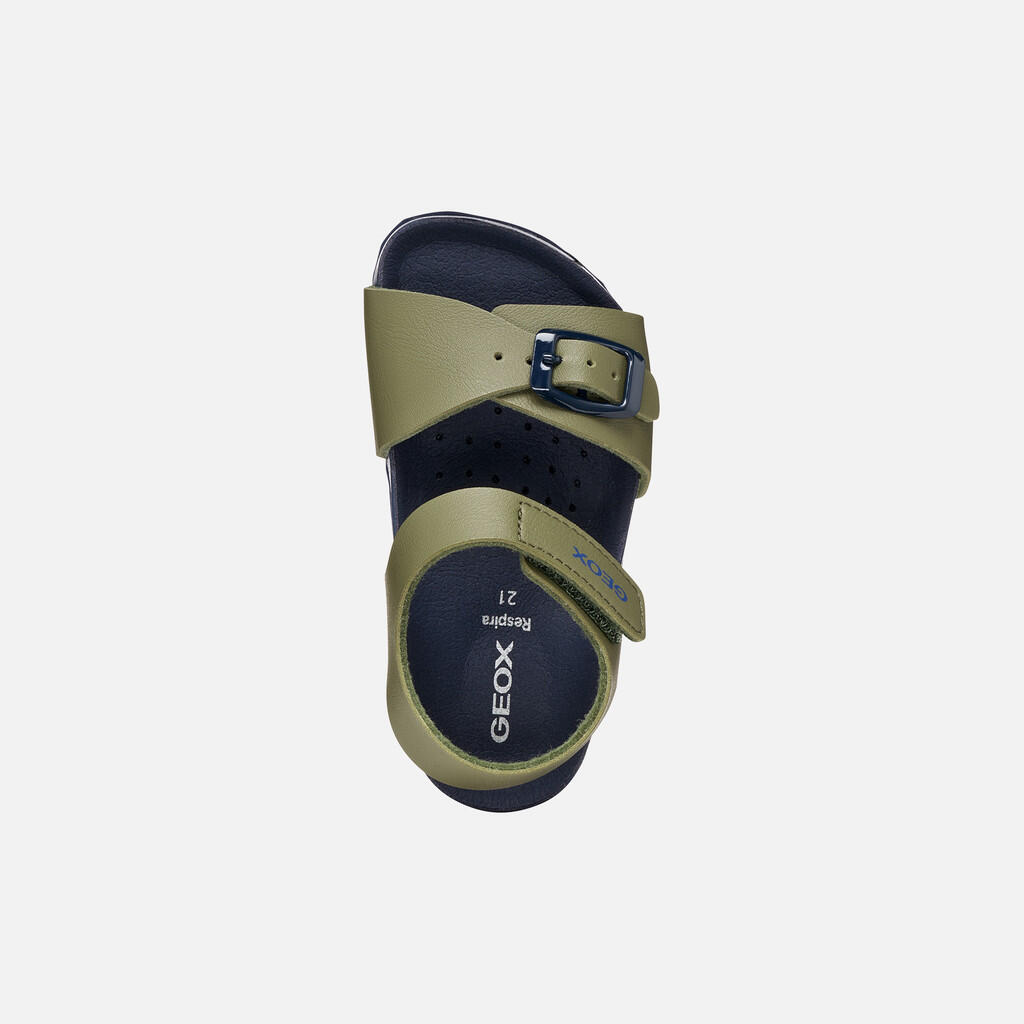 Sandales Bébé Garçon B SANDAL CHALKI BOY Vert Olive/Bleu Marine 7/7