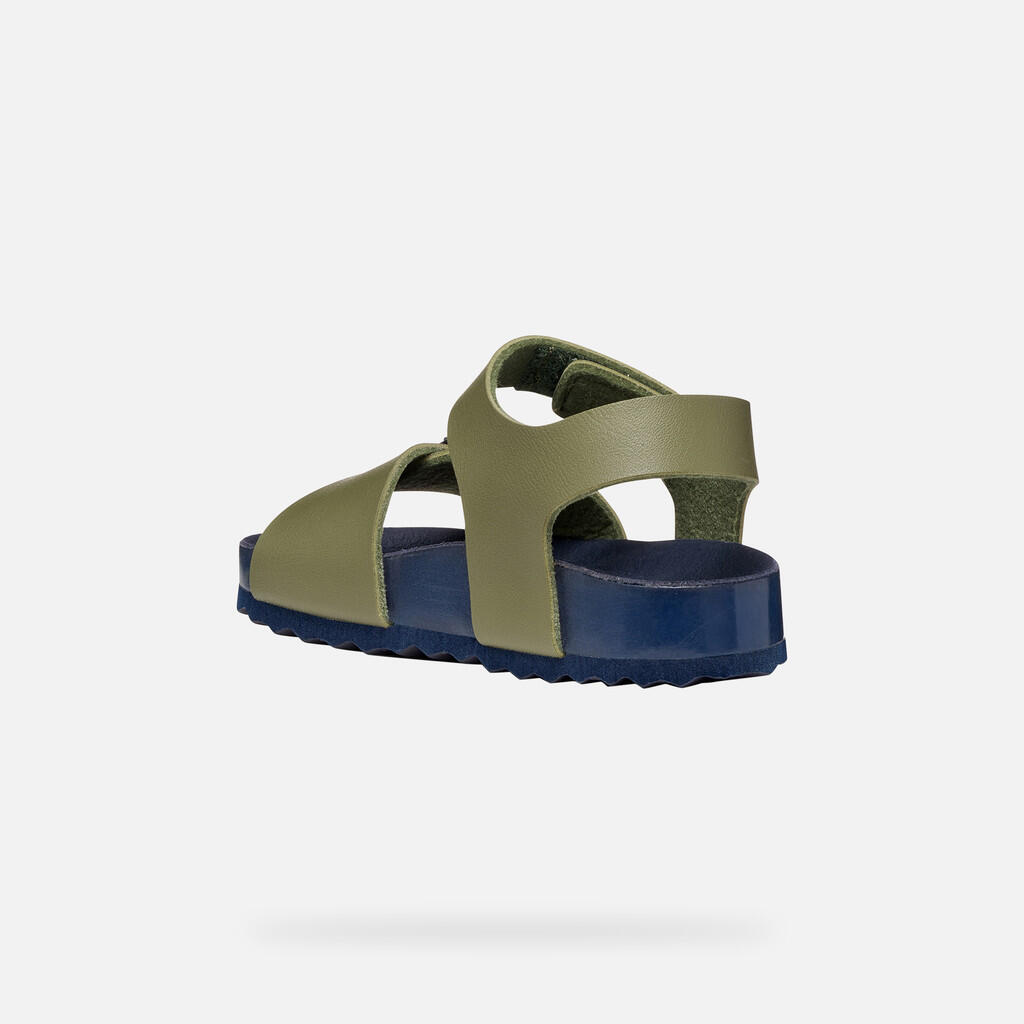Sandales Bébé Garçon B SANDAL CHALKI BOY Vert Olive/Bleu Marine 5/7