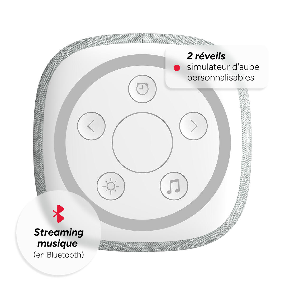 Réveil lumineux, Simulateur d'aube, Aide à l'endormissement et à la relaxation. 5/7