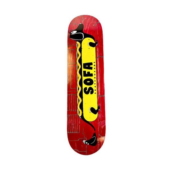 Planche de Skate – 8.25"– Hotdog-2 – Deck Rouge – Sofa Skateboards