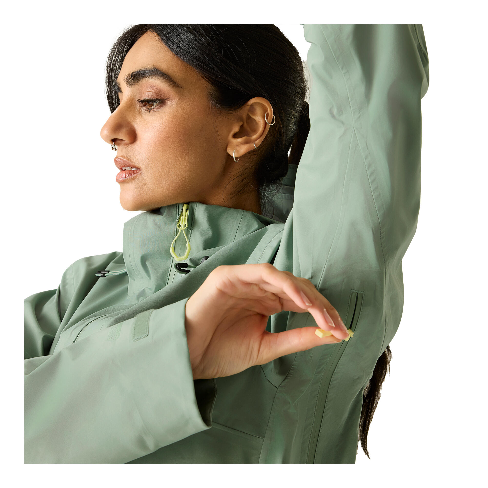 Veste Imperméable À Capuche HAIK Femme (Vert Pâle) 3/5