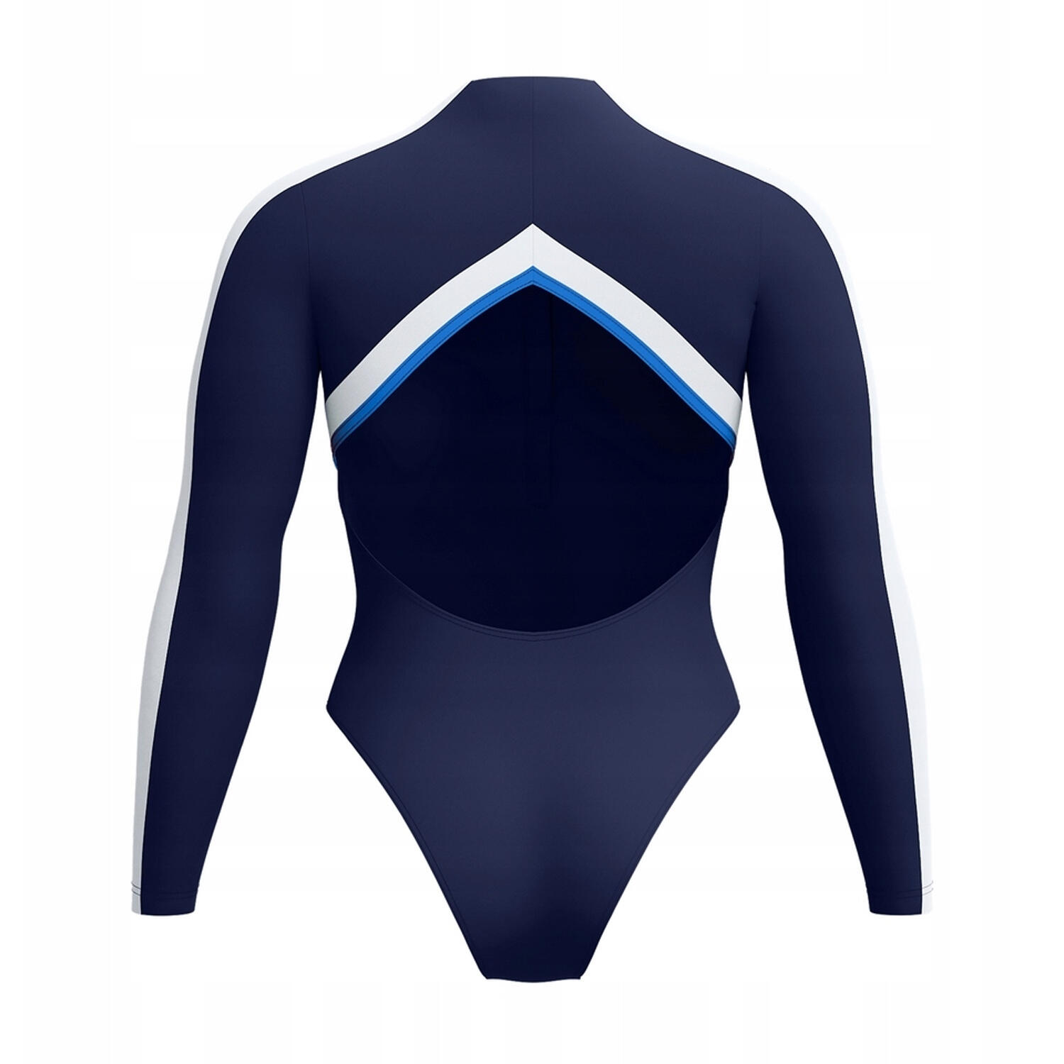 Maillot De Bain 1 Pièce Manches Longues Femme (Bleu Marine) 2/4