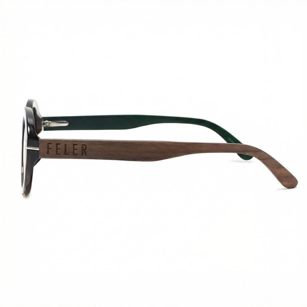 Lunettes de soleil en bois Feler 2611-3 unisexe, taille 52 mm 3/6