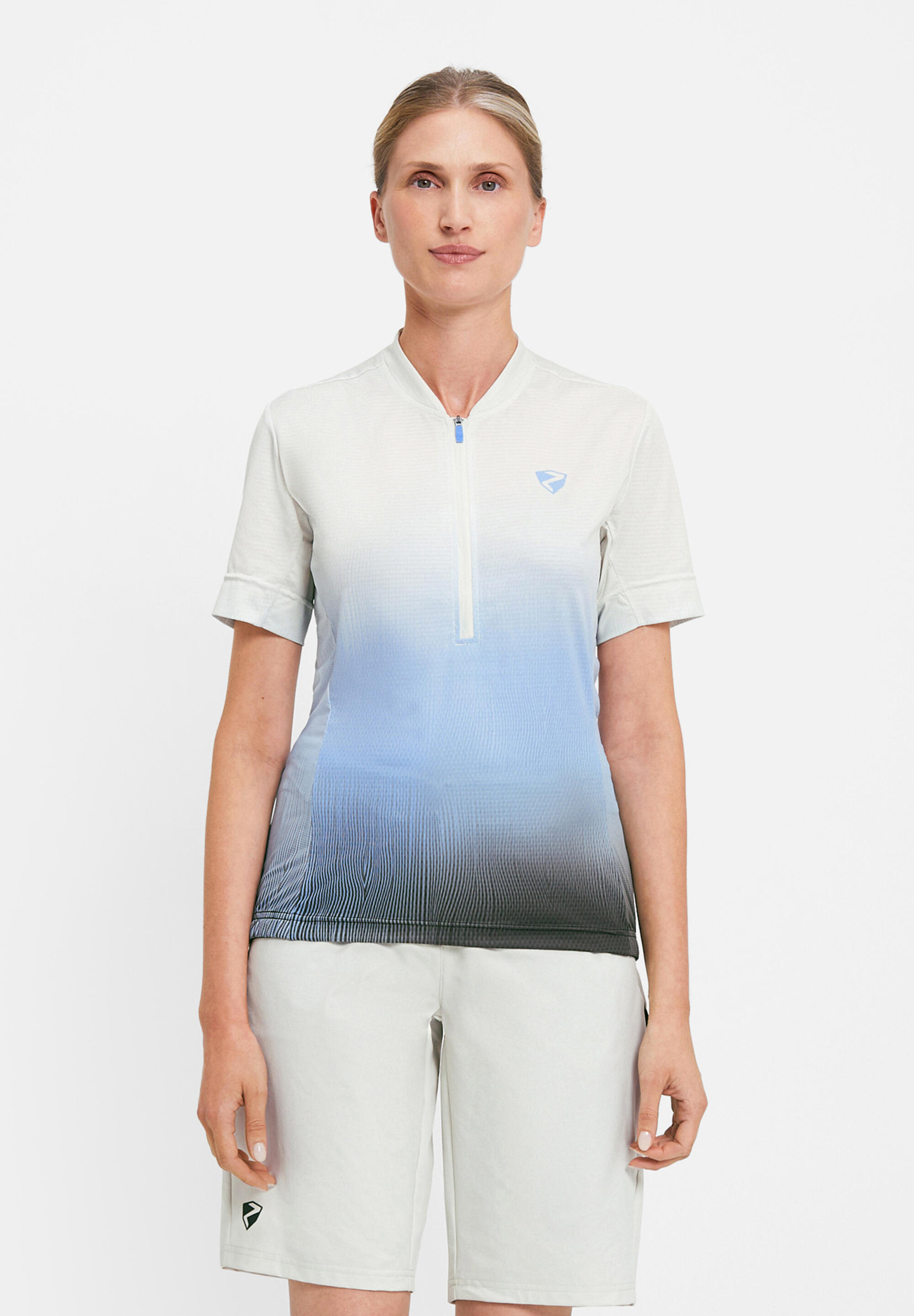 Kurzärmeliges Radtrikot NELENIA-Z hellblau-meliert 3/5