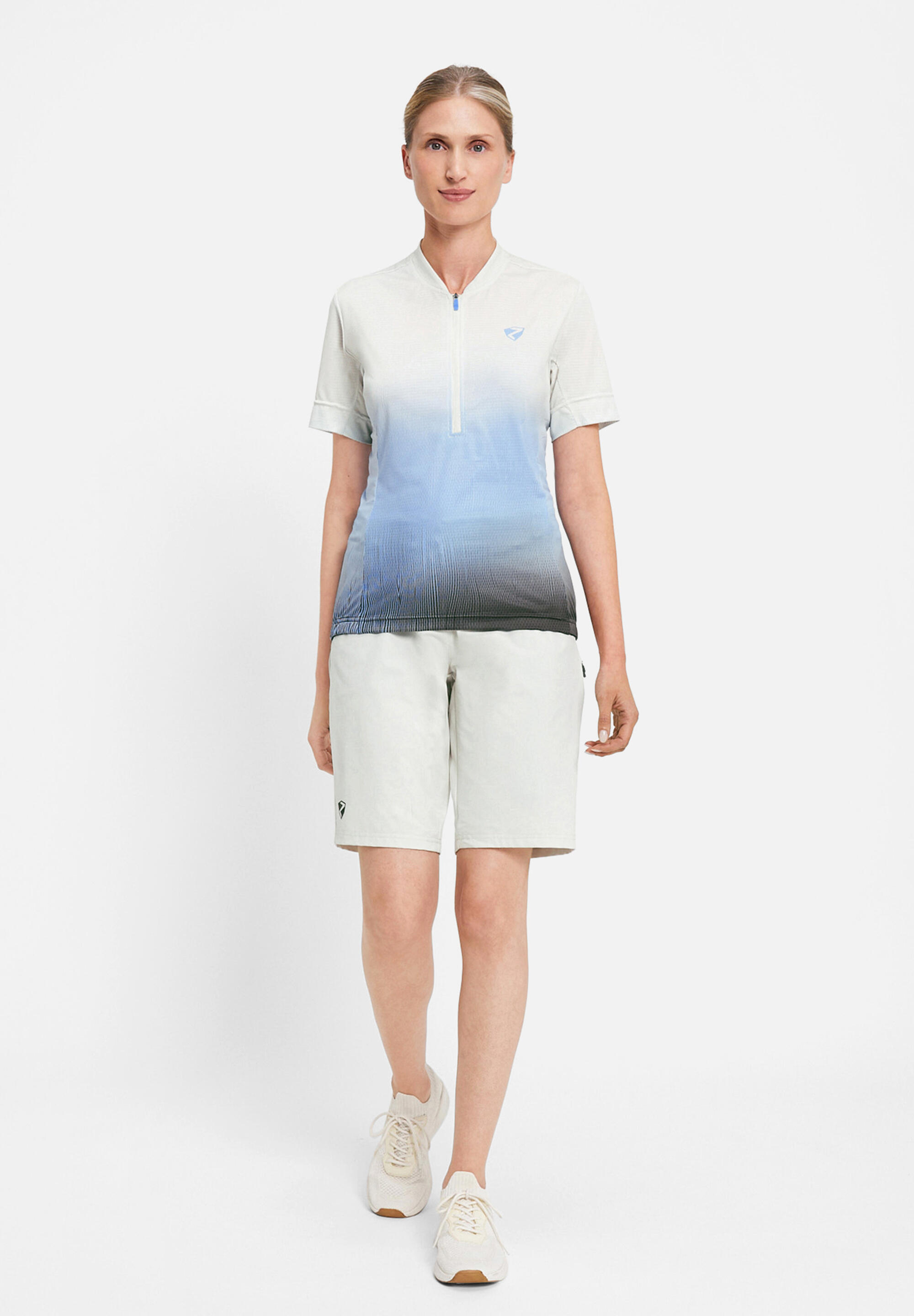 Kurzärmeliges Radtrikot NELENIA-Z hellblau-meliert 4/5