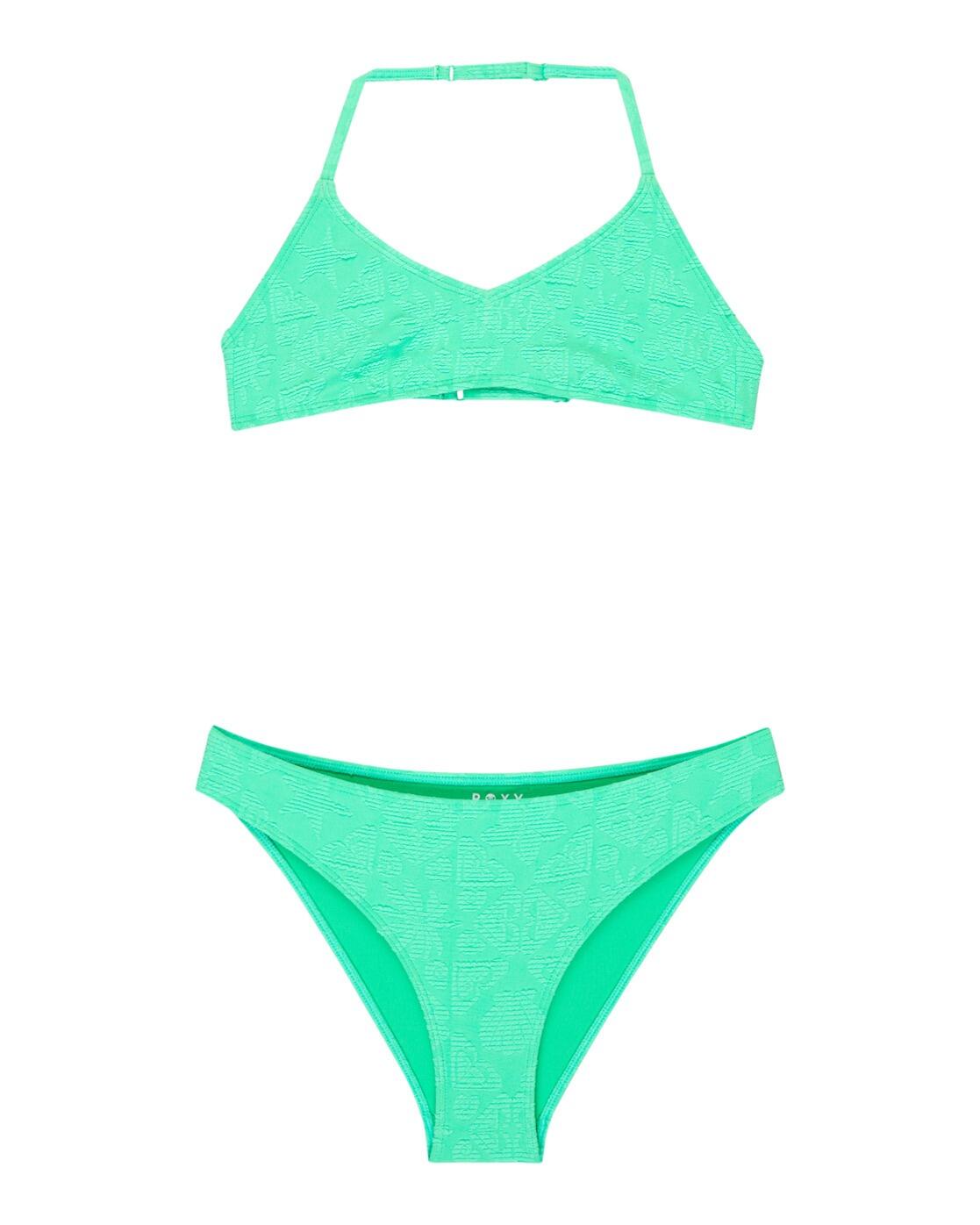 Bikini triangular HIPPIE HOUR SET Verde Niña 1/3