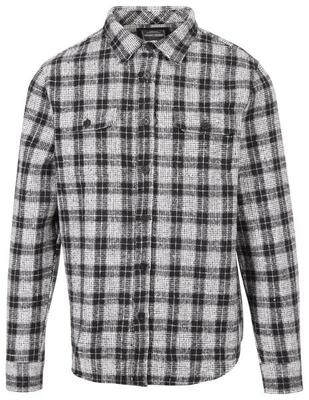 Trespass Portlaw - Camicia casual da uomo a quadri bianchi neri