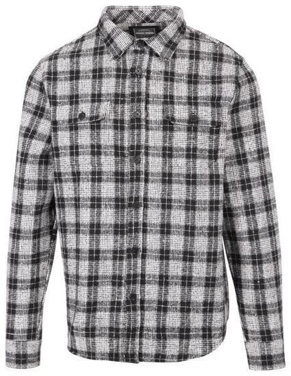 Trespass Portlaw - Camicia casual da uomo a quadri bianchi neri