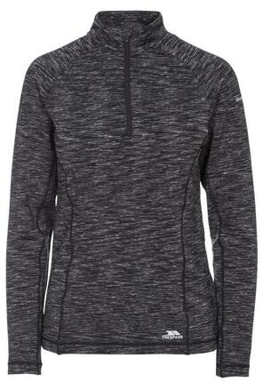 Trespass Edith Top actif femme manches longues à zip - Gris chiné