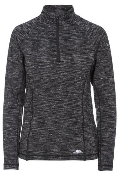 Trespass Edith Top actif femme manches longues à zip - Gris chiné