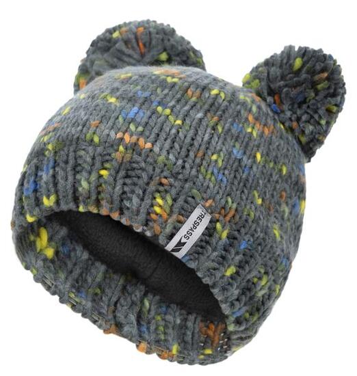 Bonnet enfant Trespass Ted avec pompon doublure polaire vert sapin