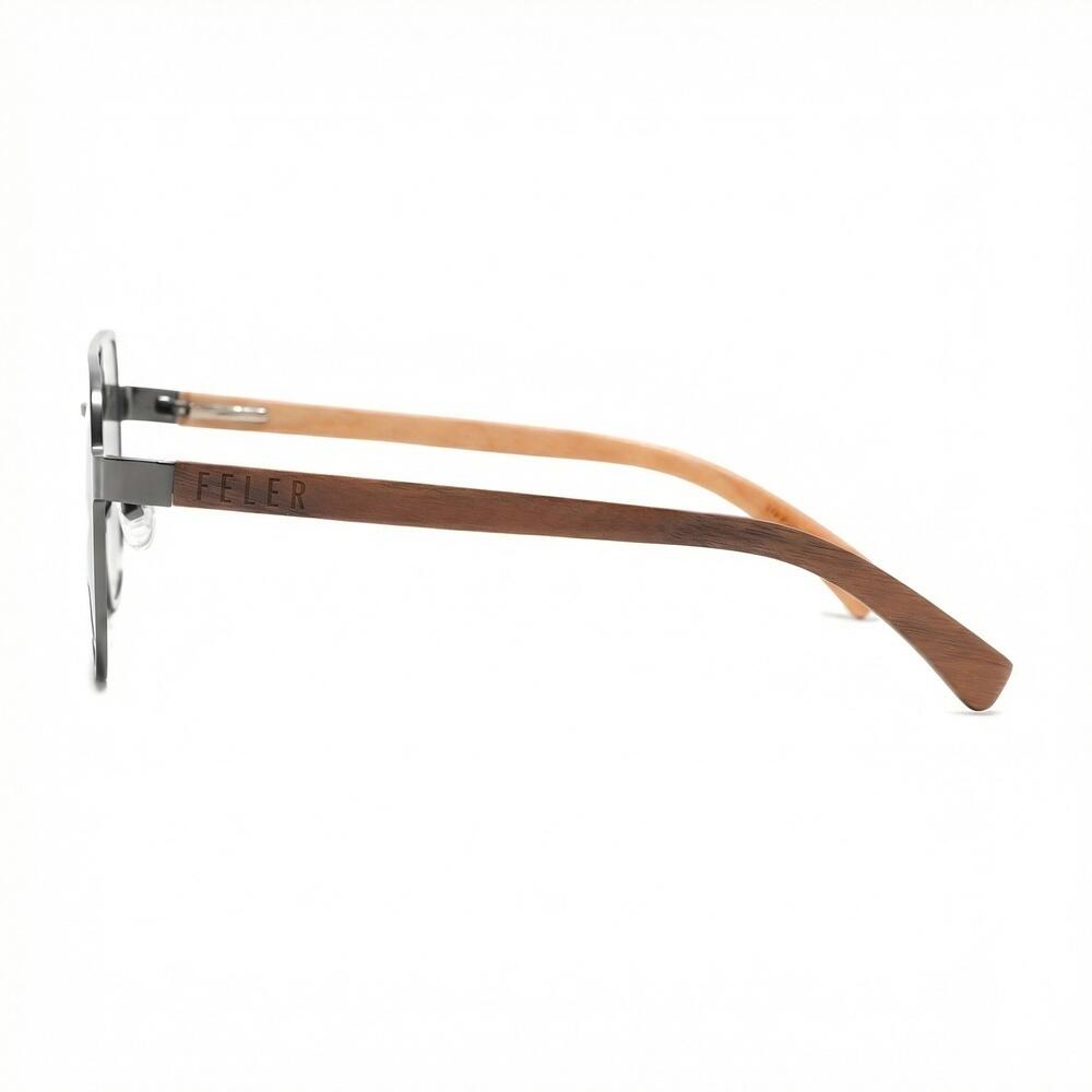 Lunettes de soleil en bois Feler 2801-3 unisexe, taille 50 mm 3/6