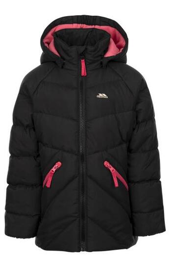 Trespass Annah Kinder Steppjacke mit abnehmbarer Kapuze - Schwarz