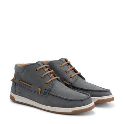 Maenporth dames - halfhoge veterschoenen - leer - blauw