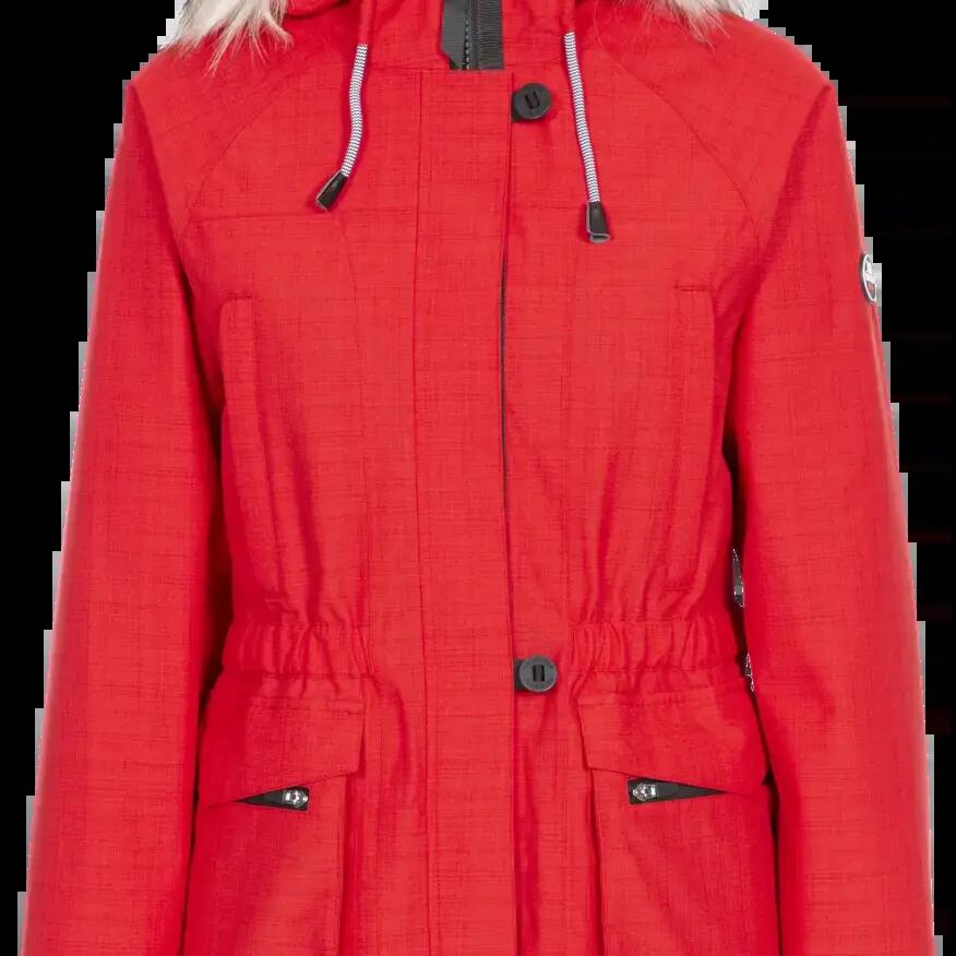 Trespass Caption Women's Waterproof Quilted Hooded Jacket - Red