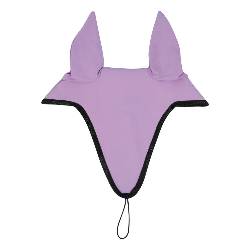 Technical fabric horse bonnet with tie at the noseband.