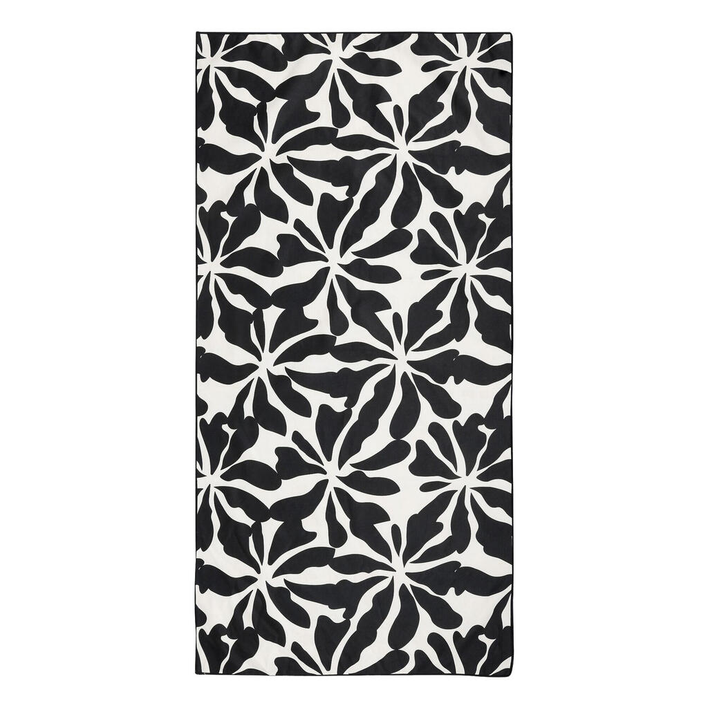Abstract Floral Microfibre Beach Towel (Beige)