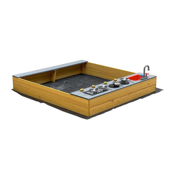 HOME DELUXE Sandkasten mit Spielküchenzeile COOKY - Natur