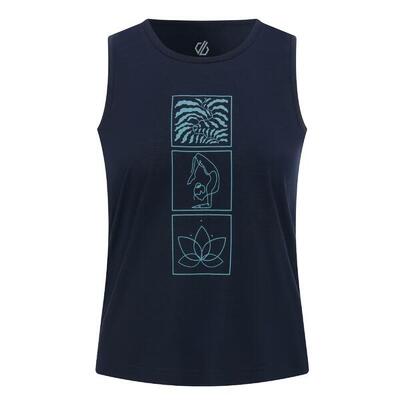 Dames harmonic mandala lotus bamboe vest top (marine)