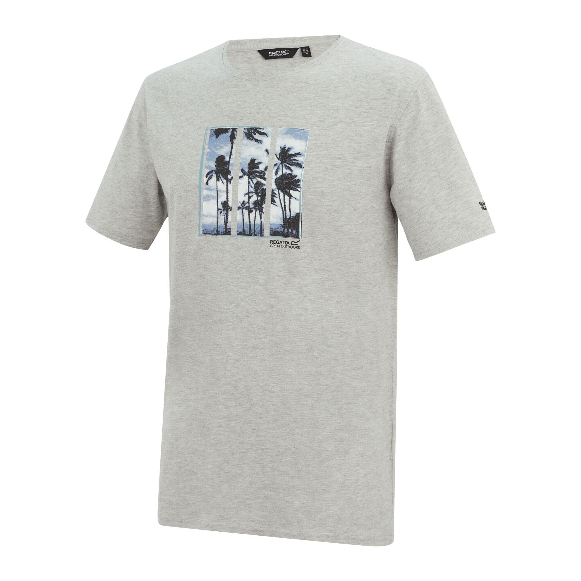 Mens Cline IX Palm Tree TShirt (Grey Marl) 3/5