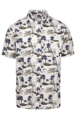 Trespass frantom - heren casual geweven overhemd gebroken witte print