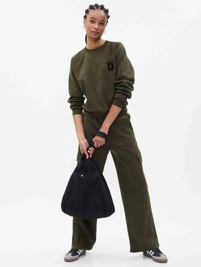 Pantalon cargo large femme Gap vert