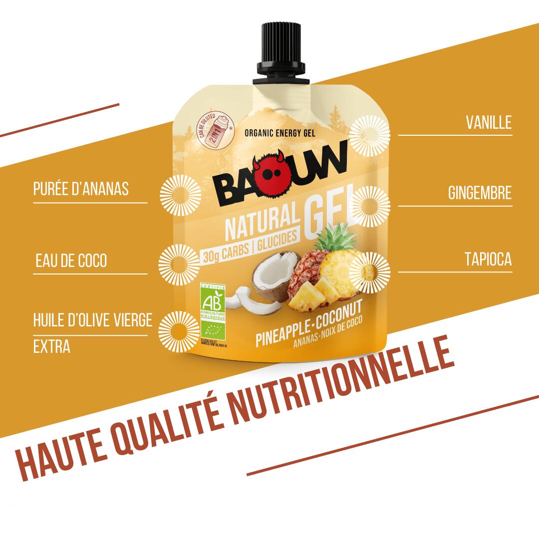 Gel BIO Ananas e Cocco 85 g, pronto da consumare e facile da portare. 3/7
