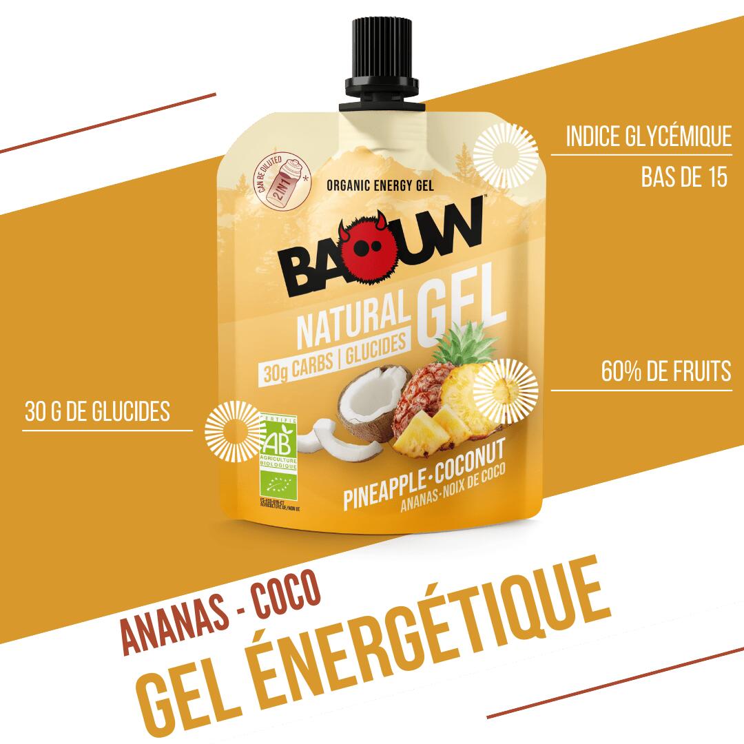 Gel BIO Ananas e Cocco 85 g, pronto da consumare e facile da portare. 2/7