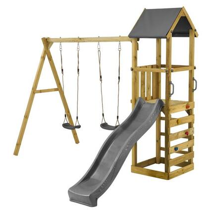 Aire de jeux bois enfant : plateforme 120 cm avec toboggan WALLI