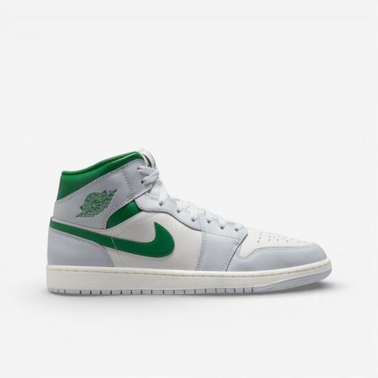 Jordan 1 Mid White Pure Platinum Pine Green