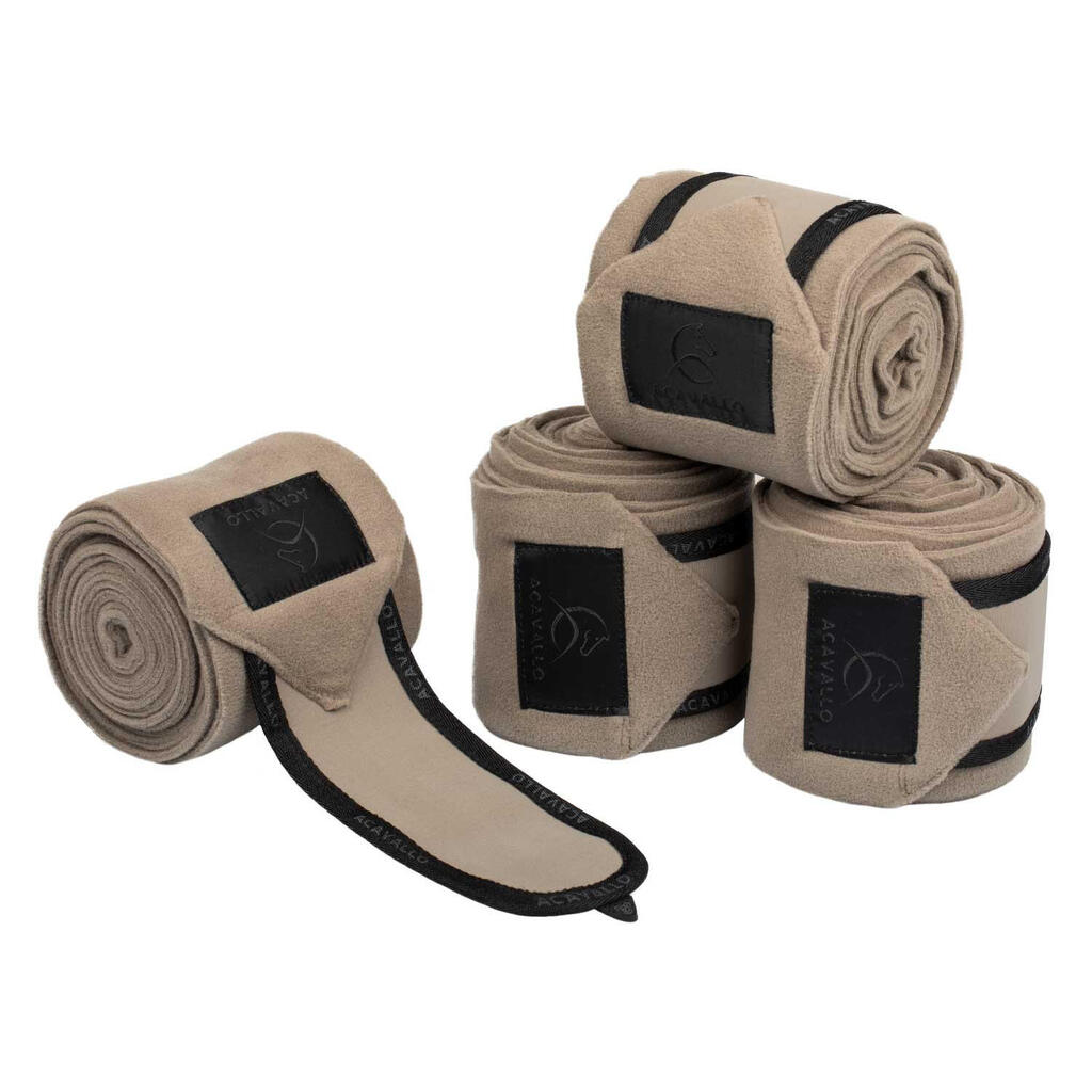 Antipilling fleece bands with hook and loop closure