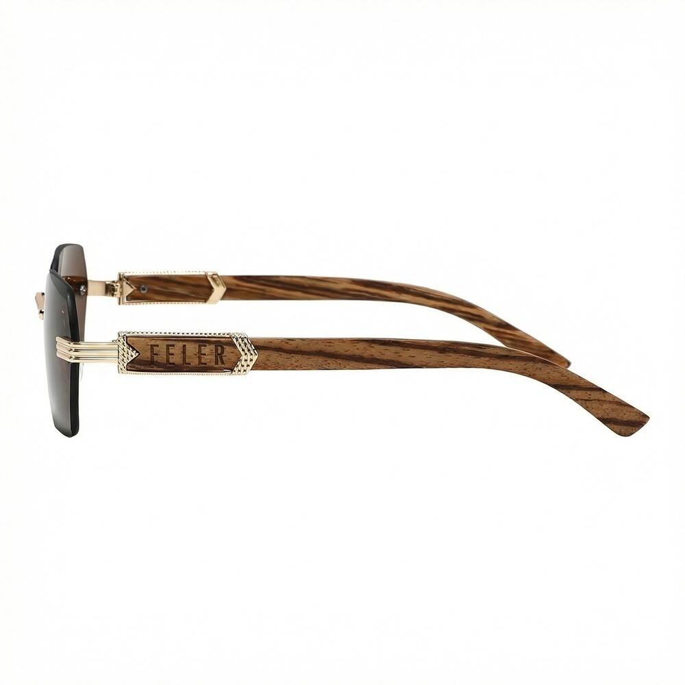 Lunettes de soleil en bois Feler 2811-2 unisexe, taille 54 mm 3/6