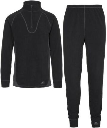 Trespass Thriller Unisex Fleece-Baselayer mit Reißverschluss, Schwarz