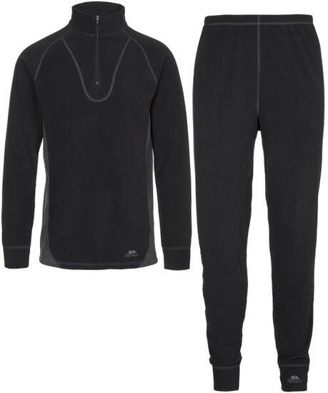 Trespass Thriller Unisex Fleece-Baselayer mit Reißverschluss, Schwarz