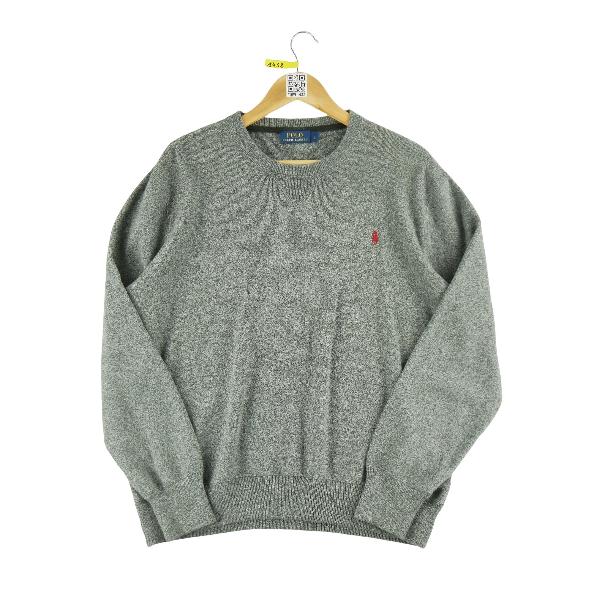 RALPH LAUREN Reconditionné - Pull Homme Crew Neck Gris - Bon État