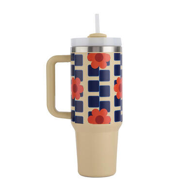 Orla kiely bloemen geïsoleerde reismok (oranje)