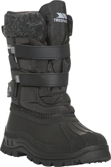 Trespass Strachan II Bottes de neige garçon imperméables isolées noir/gris foncé