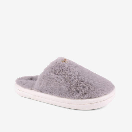 Coqui Damen-Hausschuhe grau mit goldener Schleife