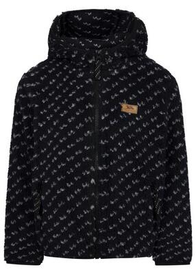 2058 unisex fleece hoodie, zwart, lange mouwen, 2 zakken