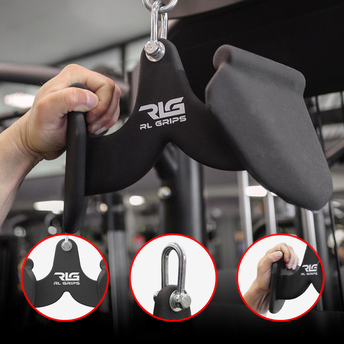 Pack de 5 Agarres Ergonómicos para Poleas de Gimnasio RL Grips para Jalón y Remo 7/7